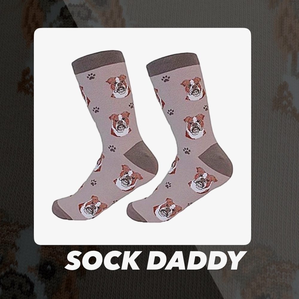 NWT Sock Daddy Bulldog Crew Socks